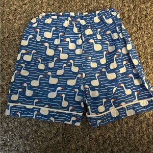 Red Beans 3T Blue Kids Shorts with Goose Print